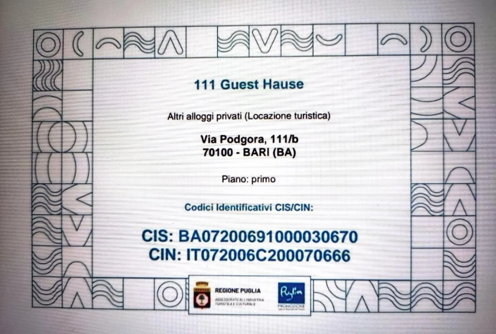 111 Guest House Bari Appartamento